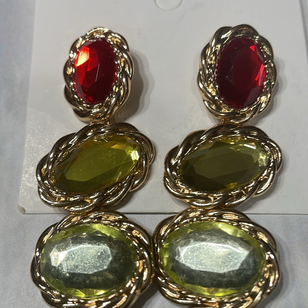 Akira Drip Drop Jewel Earrings - Picture 6 of 11